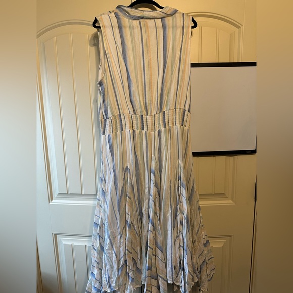 Stripped Pattern Plus Size Button Dress - Picture 3 of 4